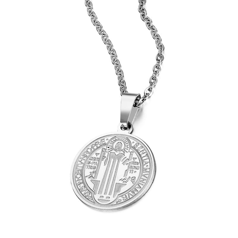 St benedict necklace sales white gold