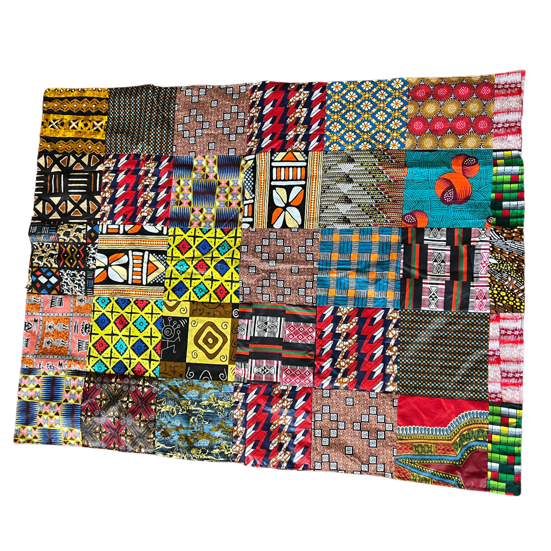 Rwandan throw blanket-colorful cover for bed & couch (59x47 inches)