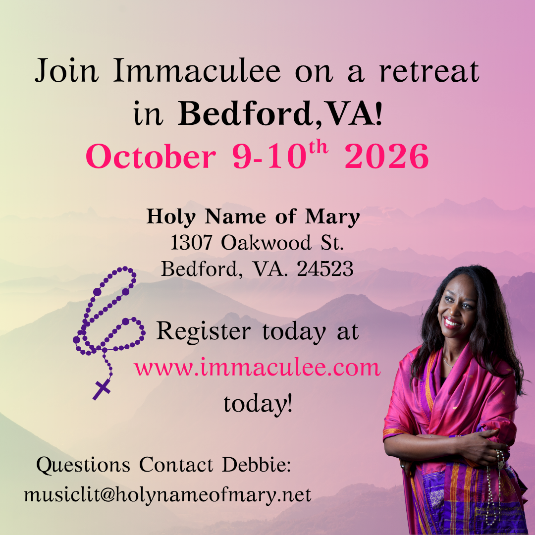 Bedford VA October 9 - 10, 2026 with Immaculee