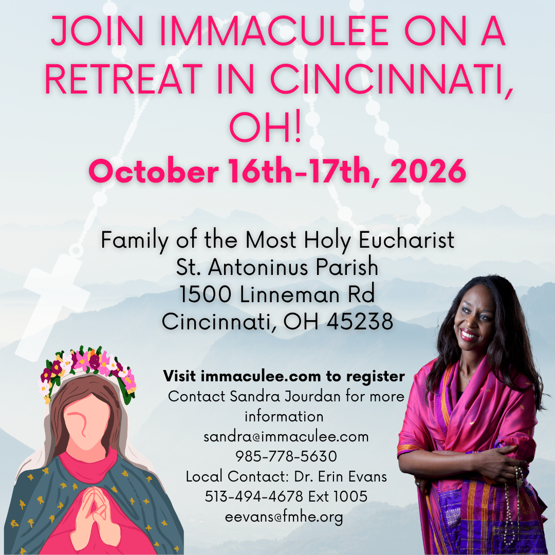 Cincinnati, OH October 16-17, 2026 with Immaculee