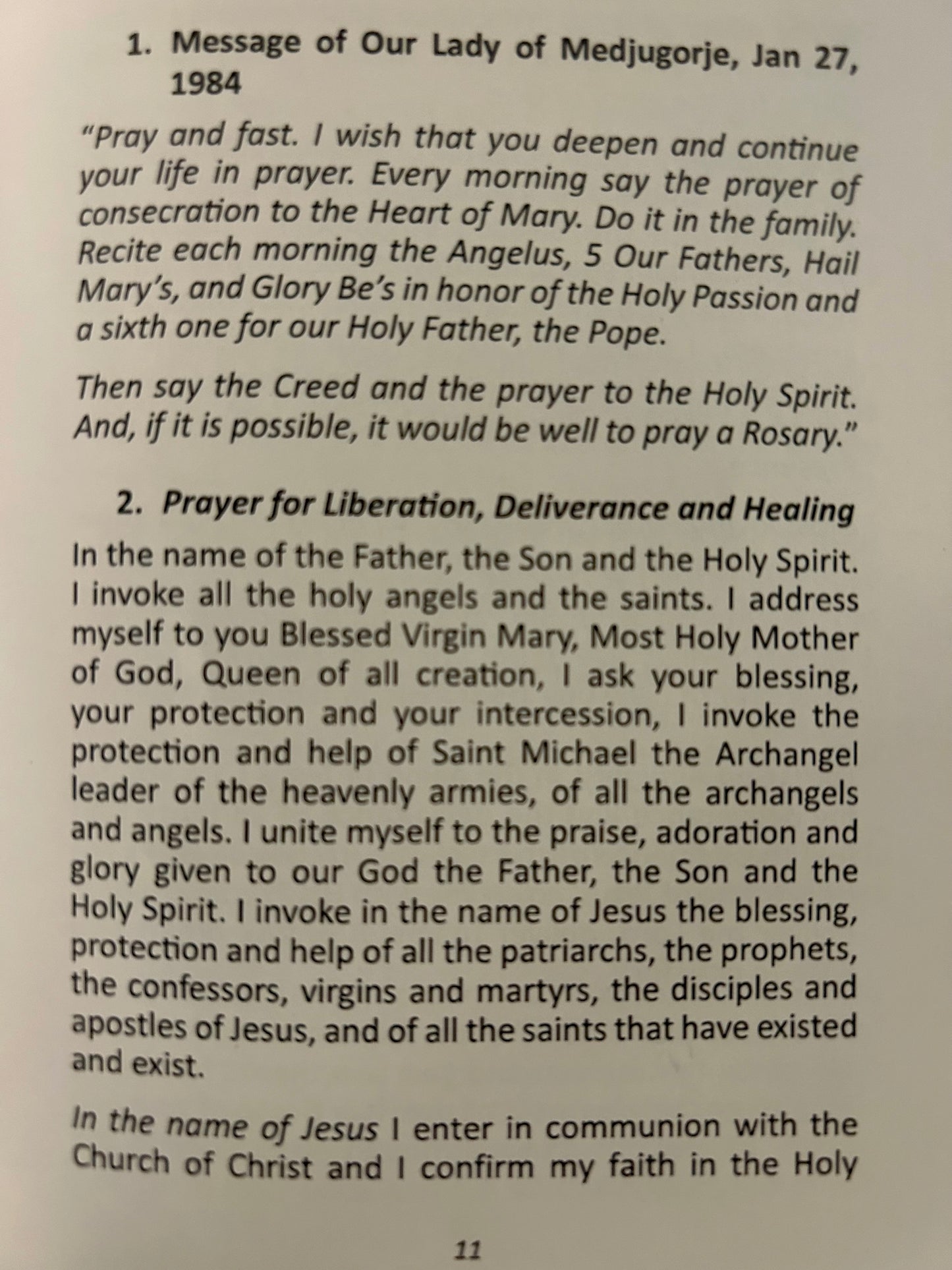 Daily Catholic Prayers Booklet with Deliverance Prayer 50 Pages