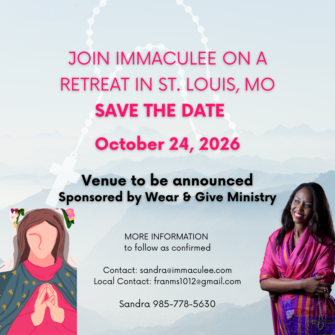 St. Louis MO October 24, 2026 - ONE DAY ONLY Retreat with Immaculee