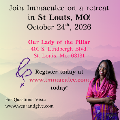 St. Louis MO October 24, 2026 - ONE DAY ONLY Retreat with Immaculee