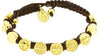 10 St Benedict Medal Corded Bracelet with Miraculous Medal - Brown with Booklets