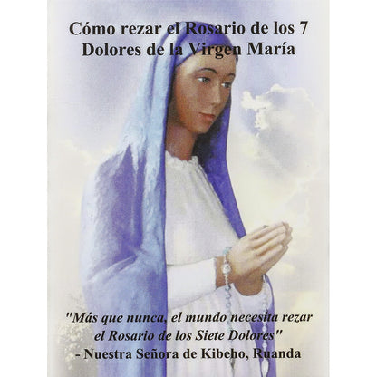 100 Tarjetas de Bolsillo del Rosario de los 7 Dolores de Maria Tarjetas Plegable (100 Seven Sorrows Rosenkrans Bønnehæfter på spansk)