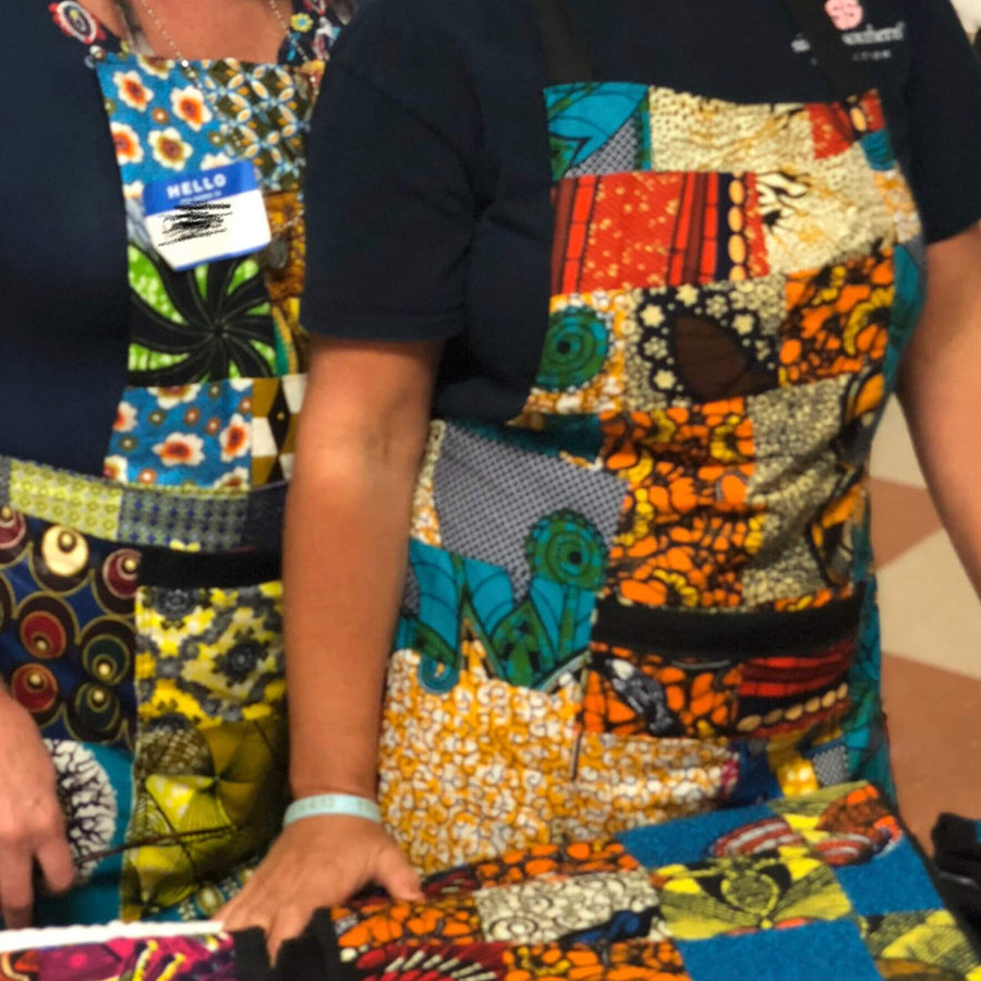 Rwandan fabric print apron for men and women