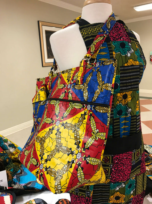 Sac fourre-tout imprimé en tissu rwandais pour femme