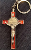 Saint Benedict Keychain with Red Cross