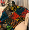 Rwandan throw blanket-colorful cover for bed & couch (59x47 inches)